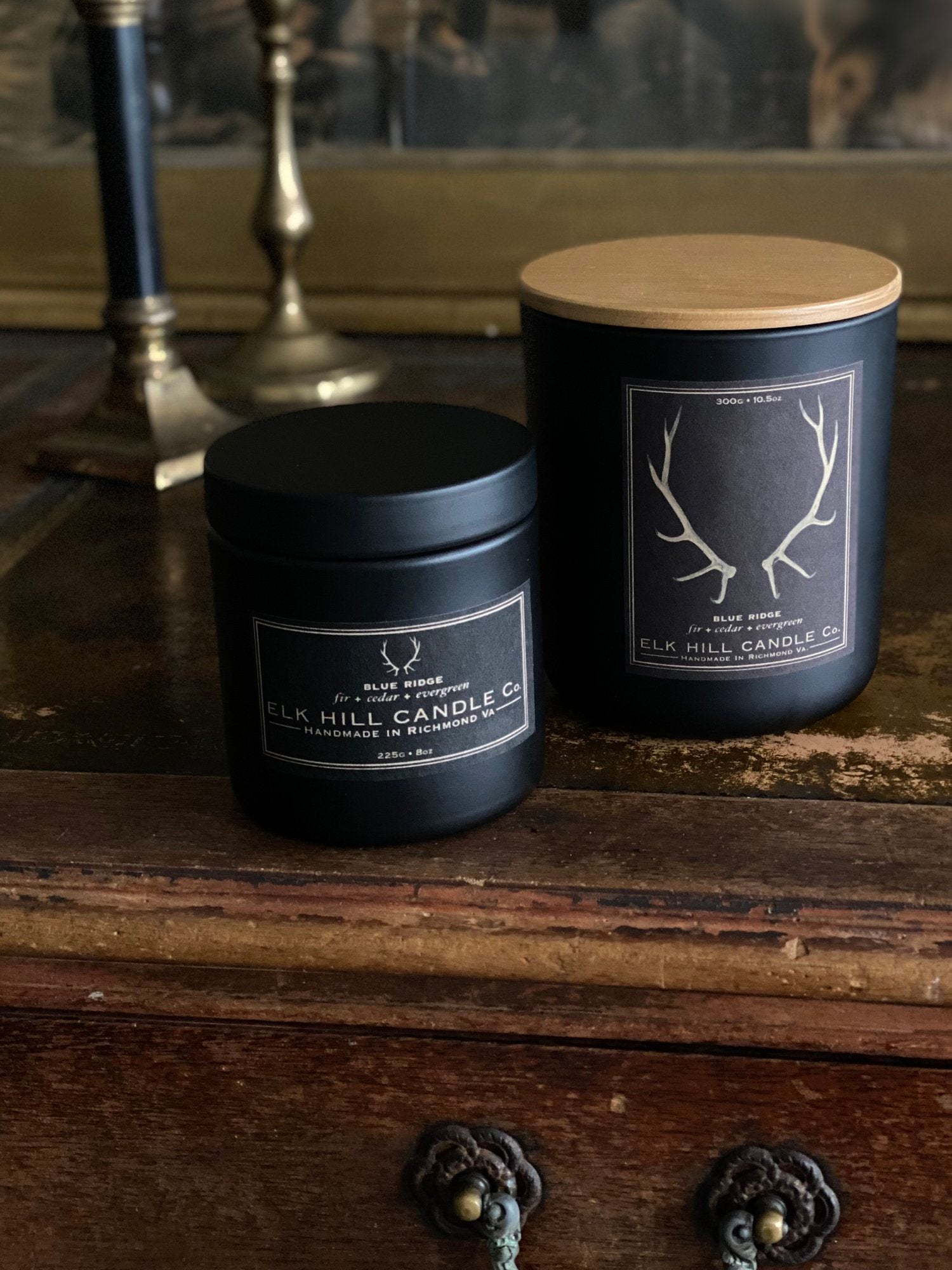 The BLUE RIDGE COLLECTION: A remarkable but simple scent profile of Cedar, Fir, and Classic Evergreens.