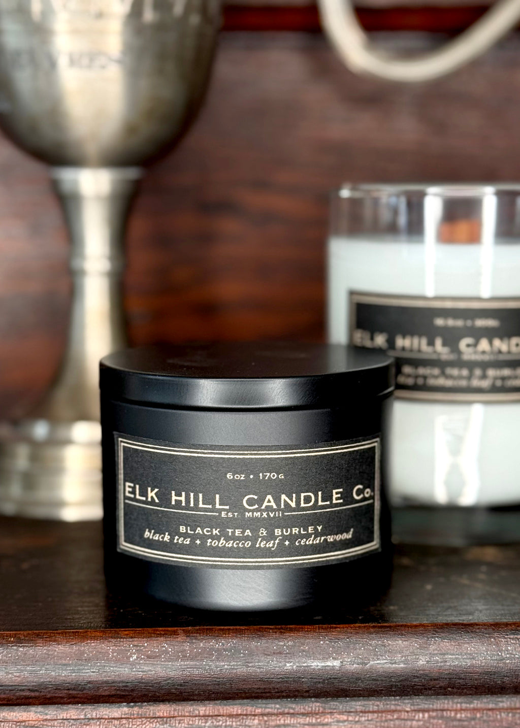 BLACK TEA & BURLEY CANDLE: A Bestseller - Notes: Black Tea, Jasmine, Tobacco Leaves