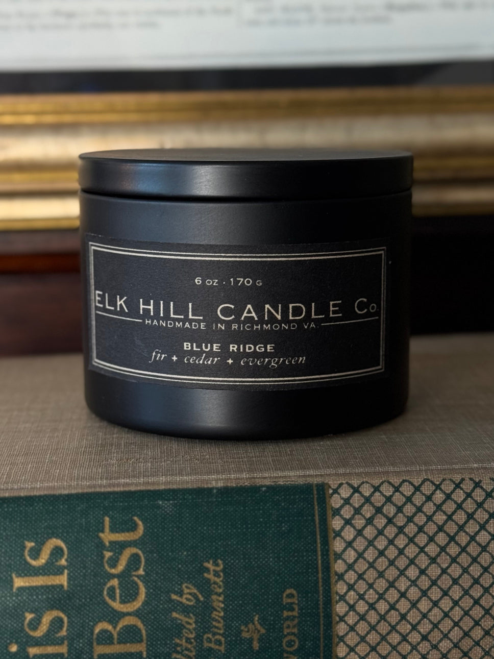 BLUE RIDGE CANDLE: A Bestseller - Notes: Cedar, Fir, Evergreen
