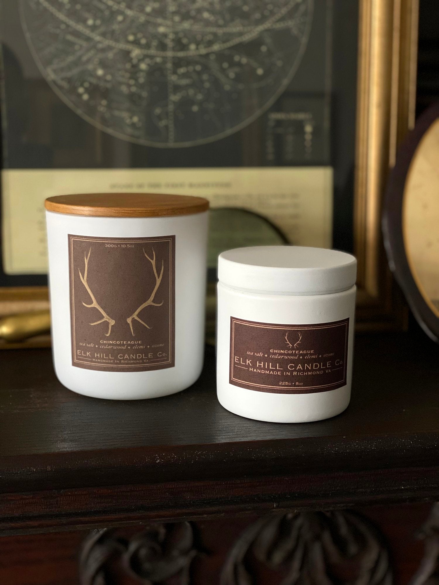 CHINCOTEAGUE CANDLE: - Notes: Sea Salt, Ozone, Jasmine, Cedar